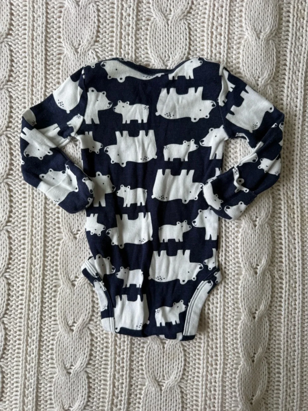 Carter's Navy and White Polar Bear Print Baby Newborn One-Piece